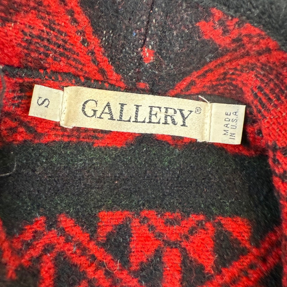 Vintage Gallery Wool Blend Southwestern Horse Tapestry Long Coat Duster USA S‎